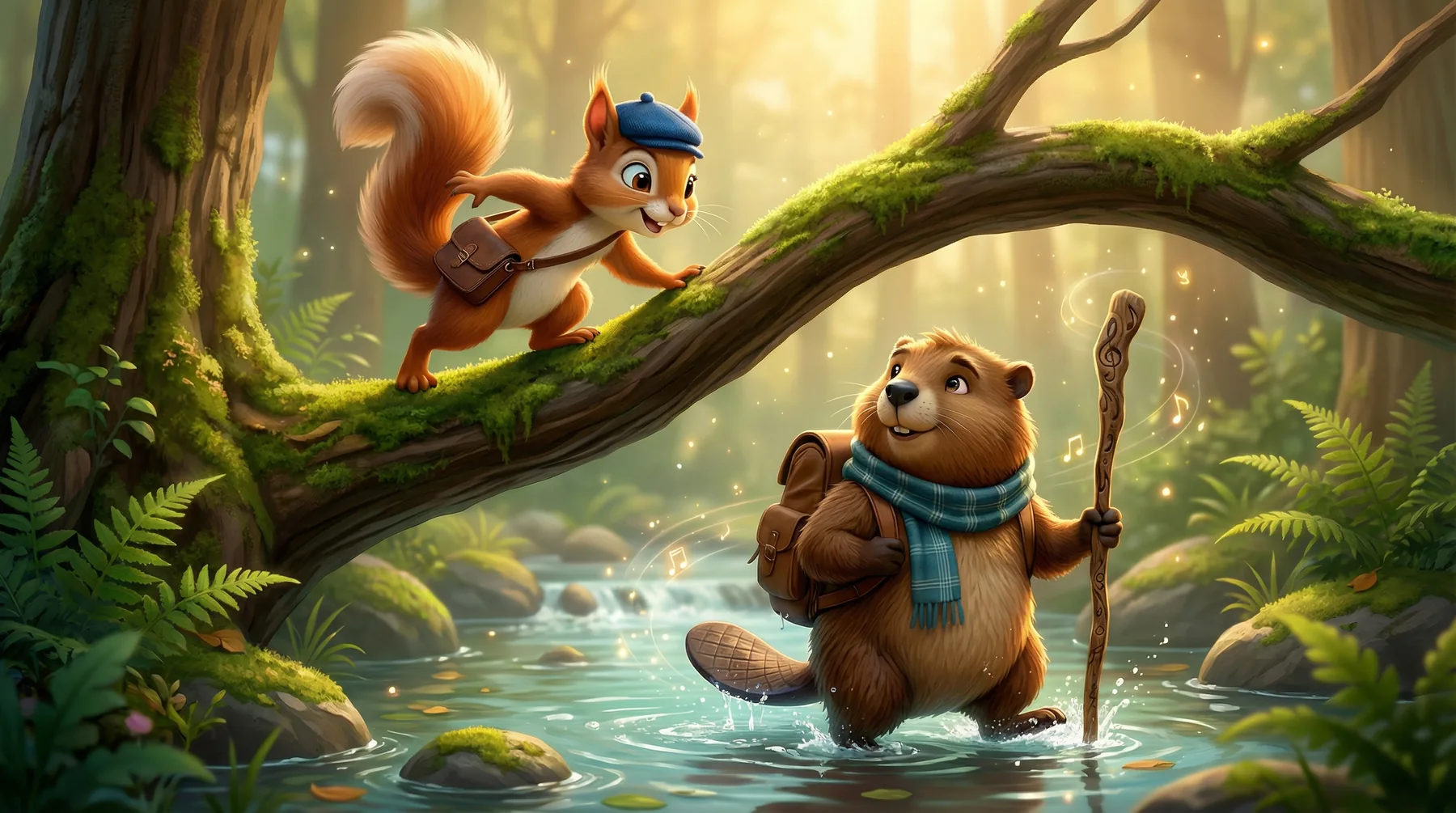 Joshua and Caleb out on a branch in the valley